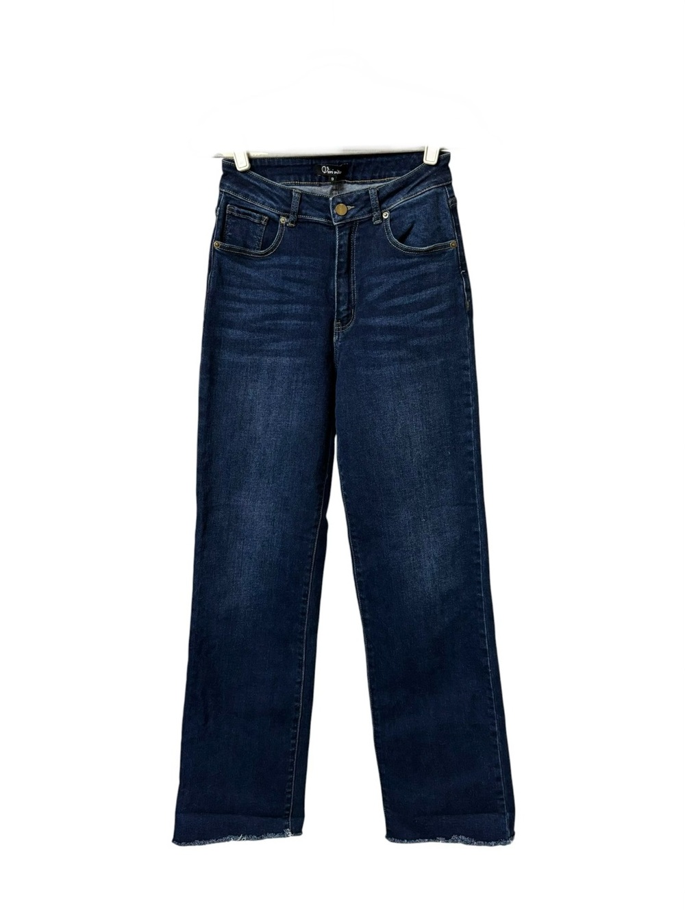 Vivi Vito dark wash high waist raw frayed hem stretch denim jeans size 9